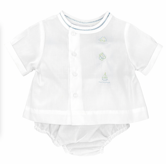 Boy's Nursery Shadow Stitch Diaper Set
