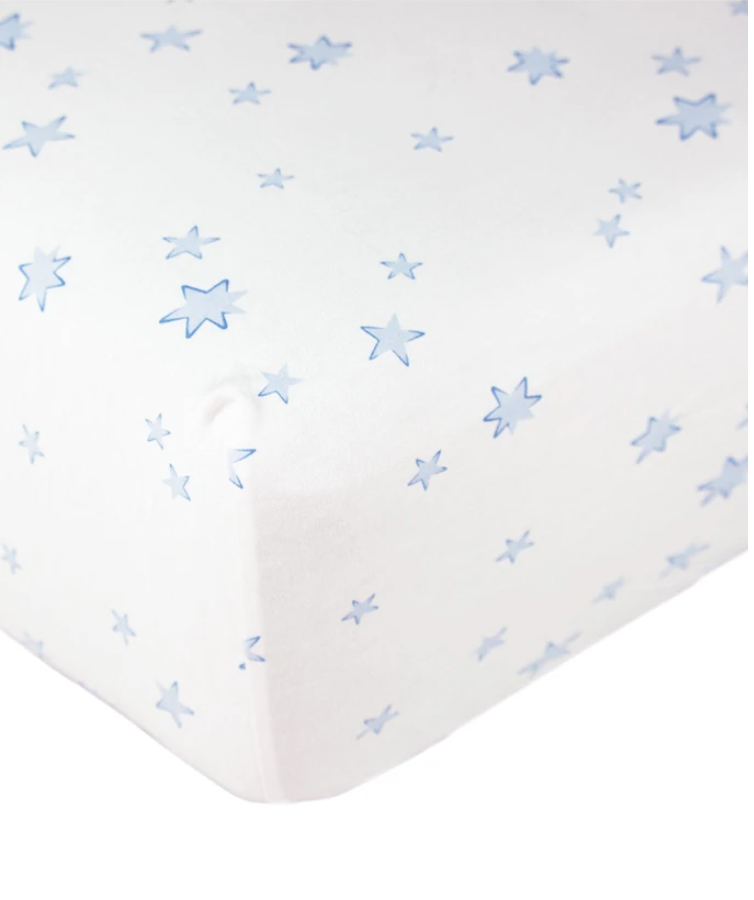 Crib Sheet, Blue Stars