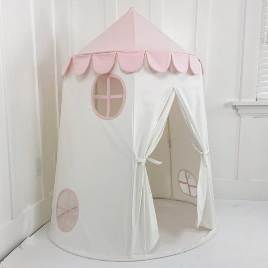 Tower Tent, White with Pink