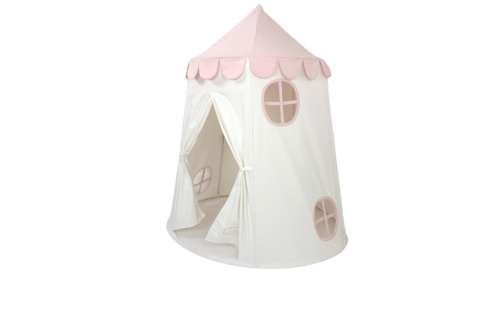 Tower Tent, White with Pink