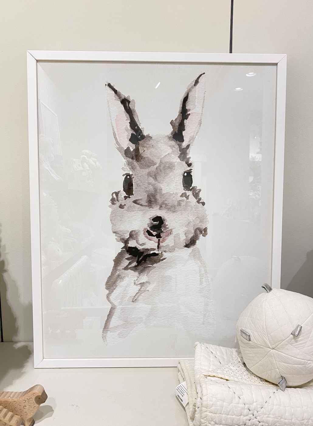 Framed Art, Watercolor Baby Rabbit