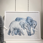 Framed Art, Watercolor Elephants