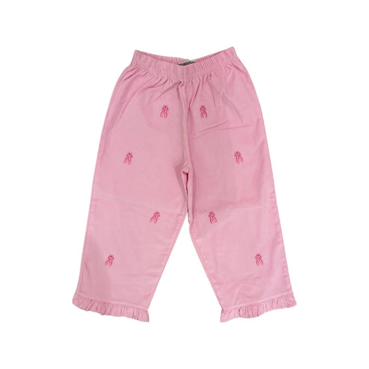 Ballet Shoes Embroidered Pink Corduroy Pants
