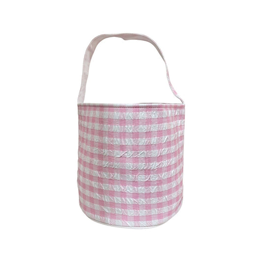 Gingham Treat Bucket, Pink