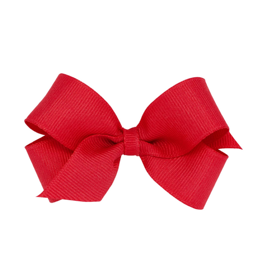 Mini Grosgrain Hair Bow, Red