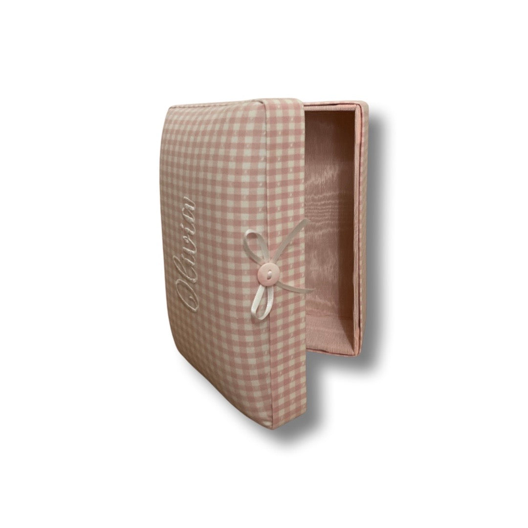 Pink Gingham Small Keepsake Box