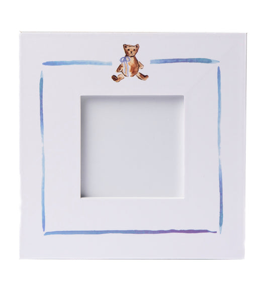 Teddy Bear White with Blue Frame