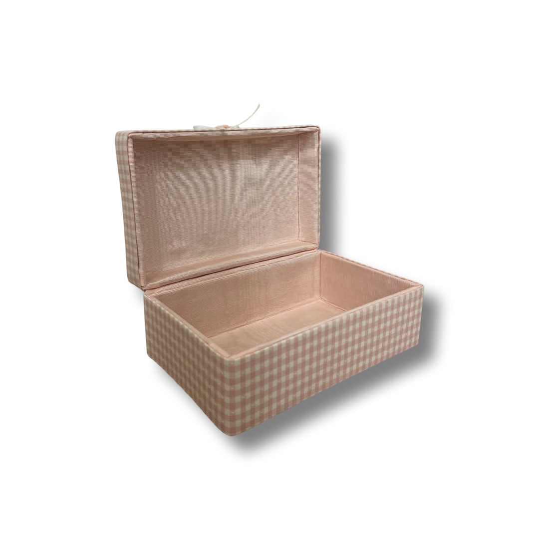 Pink Gingham Small Keepsake Box