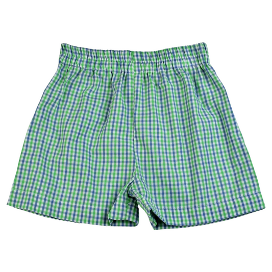 Boys Shorts Green & Blue Check