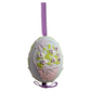 Hand Painted Easter Egg, Purple Ribbon & Flower Basket (sold inidividually)