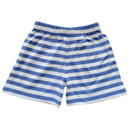 Boy Cotton Play Shorts, Chambray Stripe