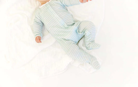 Sage Stripe Classic Footie