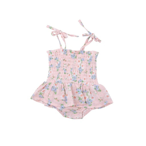 Gathering Daisies Pink Smocked Skirted Bubble